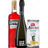 Bitter Campari 1Litro + Prosecco DOC 2022 Bernabei + Amica Chips Rosmarino Alfredo's 3 x 130gr - Liquori