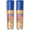 Rimmel London Match Perfection Foundation - Fondotinta Liquido Pelle Perfetta e Levigata No Effetto Maschera a Lunga Tenuta con SPF 20-103 True Ivory - 30 ml (Confezione da 2)