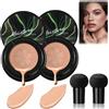 DYKeWei Mushroom Head CC Cream Foundation Air Cushion CC Cream Foundation Full Coverage for Flawless Powder Foundation Makeup make-up concealer Skin Color Basic BB, Moisturizing and Brightening (2pc-F, 20g)