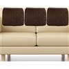 BOBASH 3pcs divano copertura poggiatesta in poliestere Copridivano, Copridivano con Penisola, 57x38cm, Antiscivolo, Antimacchia, Antipelo, Copridivano Moderno, Copridivano Chaise Longue Antigraffio, marrone