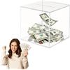 MEIYAXINWIN Salvadanaio in Acrilico, 12 x 12 x 12 cm, Trasparente, per Bambini e Adulti, Educazione Finanziaria