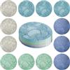 Czkonore Sottobicchieri Set da 12, Sottobicchieri Floreali 10cm Sottobicchieri in Pelle Ecopelle Portabicchieri Impermeabili Antiscivolo Lavabili Effetto Pelle (Azzurro + Verde + Grigio + Blu Scuro)