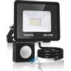toobettp Faretto LED da Esterno con Sensore di Movimento 10W, Faretto LED da Esterno 1000LM Bianco Freddo 6500K Faretto Led Esterno Impermeabile IP66 Faro LED Esterno per Giardino Cortile Garage Pareti