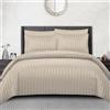 Pamposh Set copripiumino super king a righe in raso, set di biancheria da letto con copripiumino di prima qualità alberghiera, biancheria da letto in microfibra morbidissima e ipoallergenica