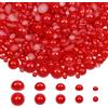 TOAOB THE ONE AND ONLY BABY TOAOB 1000 Pezzi Mezze Perle Piatta Tondo Rosso ABS Semicircolari Perline ABS per Decorazioni Scrapbooking Nail Art Fai da Te Artigianato Bigiotteria 4mm 6mm 8mm 10mm 12mm