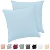 Twinzen® Federe Cuscino Letto (Set di 2) - Blu - Per i Cuscini 40x40 cm - 100% Jersey di Cotone - Copricuscino Letto - Federe Cuscino Letto con Cerniera - Fodera Protezione per Cuscino