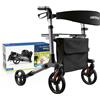 Weinberger Carrello pieghevole in alluminio, 3 posizioni, piccolo pieghevole, facile da trasportare, dispositivo medico classe 1, peso leggero: 7,6 kg, carrello, deambulatore, 02394