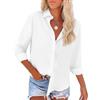 Friptspyg Camicetta Manica Lunga Donna Elegante Camicia Camicetta Casual Camicetta Lunga Scollo A V Camicetta Oversize Top Top con Tasca, Bianco XL