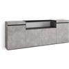 Skraut Home | Credenza, Mobile, Cucina | Madia, mobile ingresso | 200x75x35cm | 4 Porte | grande stoccaggio | Stile moderno | Cemento