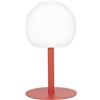 XANLITE TERRACOTA STEEL LED IP44 RECHARGEABLE BALL LAMP, 400 LUMENS, CCT AND DIMMABLE, ADJUSTABLE HEIGHT