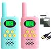 TUCHUNME Walkie Talkie Ricaricabile per Bambini Radio Bidirezionale a 8 Canali con Torcia LCD a Colori Gamma di 3 Miglia per 4-15 Ragazzi Ragazze Regalo (Blu e rosa,2 Pezzi)