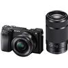 Sony Alpha 6100 Kit Fotocamera Digitale Mirrorless con Obiettivi Intercambiabili SELP 16-50mm + SEL 55-210mm, Sensore APS-C, Video 4K, Real Time Eye AF, ILCE6100AB + SELP16502B + SEL55210, Nero