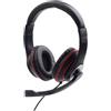 Gembird MHS-03-BKRD cuffia e auricolare Cablato A Padiglione Giocare Nero, Rosso