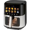 ProfiCook PC-FR 1286 H friggitrice Singolo 6,5 L Indipendente 1700 W Friggitrice ad aria calda Nero, Acciaio inox