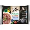 SHEBA Nature's Collection Sapori di pesce 4x85 g Alimento umido completo in salsa per gatti adulti con tonno, salmone, merluzzo e pesce oceanico
