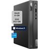 Lenovo - Mini PC Desktop ThinkCentre Neo 50q Gen 4, Pc Fisso Ufficio con Windows 11 Pro, Intel Core i5-13420H - Computer Compatto con RAM 8GB DDR4, 512GB SSD NVMe, Wi-Fi 6, Bluetooth 5.1, USB-C e HDMI