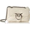 Pinko Love Puff Mini CL Sheep Nappa, Borsa Donna, Z14O_Bianco Seta-Old Silver, U