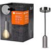LEDVANCE Vintage 1906 Lampada a sospensione rotonda E27, Chrome, Max. 25W, LED 15W, presa E27, baldacchino rotonde, lampada a sospensione interna, combinazione lampade intelligenti