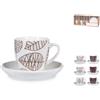 H&h Confezione 6 Caffe' New Bone China Michelle Con Piatto Cc100 H&H