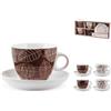 H&h Confezione 4 Te' New Bone China Michelle Con Piatto Cc230 H&H