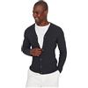 Trendyol Man Plus Size Slim Standard V-Neck Woven Cardigan Maglione, Grigio, L Uomo