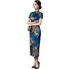ZNLFS Cheongsam - Abito tradizionale cinese da donna, con spacco laterale, vestibilità aderente, con colletto alla coreana, maniche corte, Qipao, Rosso scuro, 40