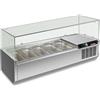 KLIMAITALIA Vetrina refrigerata - N. 6 bacinelle - cm 150 x 39.5 x 43.5 h