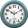 zyzamay 12 Inch Indoor Outdoor Clocks,Waterproof Wall Clock with Thermometer,Easy to Read,Non-Ticking Battery Operated Quality Quartz Clock, Decorative for Patio,Porch,Pool,Bathroom,Deck(Green)