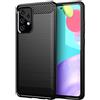 Generico COVER CARBON LOOK compatibile con SAMSUNG GALAXY A52 5G / A52 LTE (4G) / A52S - CUSTODIA SILICONE NERO