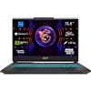 MSI Cyborg 15 Gaming Laptop, 15,6 Full HD 144Hz, Intel Core i7-13620H, NVIDIA GeForce RTX 4060, 16 GB DDR5, SSD da 512 GB, Windows 11 Home, tastiera QWERTZ, A13VF-862, nero/trasparente