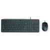 HP 150 Tastiera e Mouse cablato - (1600 PPP, Indicatori LED, Porta USB-A, 12 tasti di scelta rapida, Windows 10, Windows 11), Colore Nero, Layout tastiera inglese