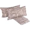 hermet Laura Biagiotti, Set Lenzuola Letto Matrimoniale In Percalle Di Cotone, 100% Percalle di Cotone Stampato, Lenzuolo da Sopra, Lenzuolo Con Angoli, Coppia Federe, Enif Beige