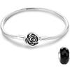 LNQOBU Bracciale in Argento con maglia Snake e chiusura a cuore Compatibile con Pandora Europei Charms da Donna
