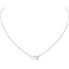 ChicSilver Collana Argento 925 Donna, Collana Donna Argento Cuore con Iniziale Lettera V Lunga 41+5CM, Ciondolo Lettera Ragazza Amicizia Idee Regalo per Compleanno Anniversario Natale