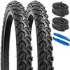 YunSCM 2Pcs Pieghevole 20 pollici pneumatici ETRTO 53-406 e 2Pcs 20 pollici Camera d'aria AV32mm valvola Schrader, compatibile Bicicletta 20x1.95 20x2.0 Copertoni
