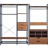 [en.casa] Set di 2 Mobili Organizzatori Guardaroba con Barre Appendiabiti Ripiani Scomparti e 4 Cassetti Mobili Porta Abiti per Camera da Letto Cabina Armadio - Nero/Effetto Noce