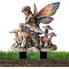 Fuuxtci Statuetta da giardino delle fate, decorazione per vaso di fiori fata bohémien, ornamenti da giardino fioriera decorativa in acrilico per giardino fatato fata zucca di Halloween statua