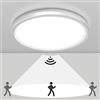 Sentasi Plafoniera LED Soffitto con Sensore di Movimento Radar, 18W 5000K 1800lm 360°con Sensore Radar LED Lampadario, Lampada rotonda da Soffitto per Balcone Corridoio Scala Seminterrato 22CM