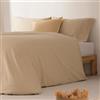 GAMUSI Set copripiumino per letto da 100/105, tinta unita, 100% cotone, copripiumino da 180 x 220 cm e federa per cuscino, traspirante, morbido, colore beige