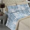 BANZAII TEXTILE INNOVATOR ONLINE Banzaii - Completo Lenzuola Matrimoniale Maxi In Microfibra Made In Italy Con Angolo h 30 cm Gaia Azzurro