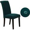 Odot Coprisedie con Schienale 6 Pezzi, Coprisedia Elasticizzati Copri Sedia da Cucina Rimovibili, Impermeabile e Rimovibili,Copri Sedia per Soggiorno,Cucina,Hotel (4 Pezzi,Verde Scuro)