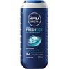 NIVEA MEN Cool Kick Fresh Effect Doccia shampoo in confezione da 6 x 250 ml, Bagnoschiuma uomo per corpo, viso e capelli, Shampoo uomo al profumo di Mentolo