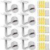 MUXHEL Set di 8 supporti per corrimano, 60 x 80 mm, supporto per corrimano, supporto da parete, corrimano, in acciaio inox, corrimano