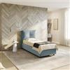 DEGHI Letto singolo contenitore 80x190 cm in tessuto ciniglia cielo sfoderabile - Priory