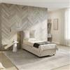 DEGHI Letto singolo contenitore 80x190 cm in velluto beige sfoderabile - Priory