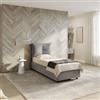 DEGHI Letto singolo contenitore 80x190 cm in velluto grigio sfoderabile - Priory