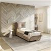 DEGHI Letto singolo contenitore 80x190 cm in velluto tortora sfoderabile - Priory