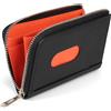 VISOUL Portafoglio Carta di Credito, Cerniere Porta Carte di Credito in Vera Pelle per Uomo, Blocco RFID Piccolo Porta Tessere con 5 Slot per Carte e 1 Tasca per Monete Nero+Arancio