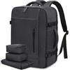 LOVEVOOK Zaino da Viaggio Aereo Bagaglio a Mano 45L Grande Borsa da Cabina per Voli Impermeabile Antifurto Zaino Viaggio Uomo Donna 18 Pollici Zaino Porta PC per Scuola Lavoro Trekking, Grigio Scuro