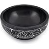 Kaizen Casa - Ciotola in pietra naturale intagliata a mano, ciotola per sbavature, ciotola in pietra, vaso per sbavature, dimensioni: 12,7 cm x 5,08 cm, colore: nero